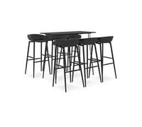 Vidaxl Ensemble De Bar 7 Pcs Noir Noir