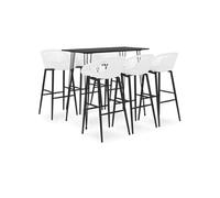 vidaXL Ensemble de bar 7 pcs Noir et blanc