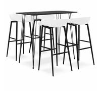 Ensemble de Bar 7 pcs Noir et Blanc Mobilier de Bistro Pub Comptoir vidaXL