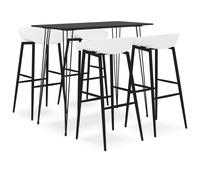 Ensemble de Bar 7 pcs Noir et Blanc Mobilier de Bistro Pub Comptoir vidaXL