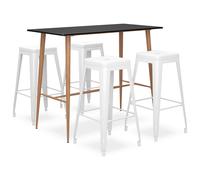 Ensemble de Bar 7 pcs Noir Table et Chaises de Pub Comptoir Bistrot vidaXL