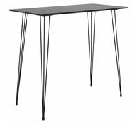 Ensemble de bar 7 pièces noir avec plateau en MDF et cadre en métal | Tabouret de bar empilable, barre transversale renforcée, repose-pieds, plateau de table en MDF, cadre en métal revêtu par