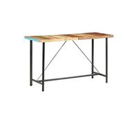 Ensemble de bar 9 pcs Bois de récupération et cuir véritable