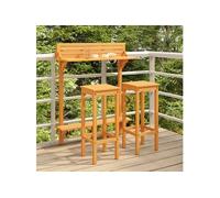 vidaXL Ensemble de bar de balcon 3 pcs Bois d'acacia solide