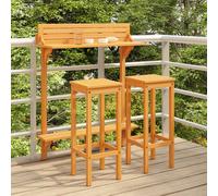 Ensemble de Bar de Balcon 3 pcs Bois d'Acacia Massif Mobilier Patio vidaXL