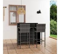 Ensemble de bar de jardin 3 pcs Gris Gris G