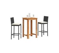 Ensemble de Bar de Jardin Terrasse Bois Massif Acacia Résine Tressée vidaXL