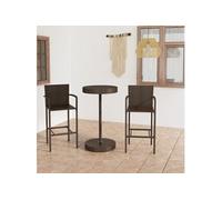 Ensemble de Bar de Jardin 5 pcs Résine Tressée Noir Salle à Manger vidaXL