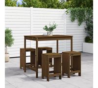 Vidaxl Ensemble De Bar De Jardin 5 Pcs Marron Miel Bois De Pin Massif