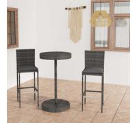 Ensemble de Bar de Jardin 5 pcs et Coussins Résine Tressée Noir Patio vidaXL