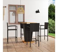 Ensemble de Bar de Jardin 5 pcs Noir Mobilier Patio Extérieur Terrasse vidaXL