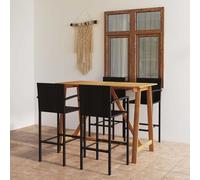Ensemble de Bar de Jardin 5 pcs Noir Mobilier Terrasse Patio Extérieur vidaXL