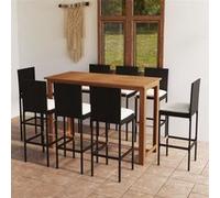 Ensemble de Bar de Jardin avec Coussins 7 pcs Gris Mobilier de Terrasse vidaXL