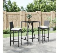 Ensemble de Bar de Jardin avec Coussins Meuble d'Extérieur Poly Rotin vidaXL