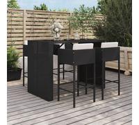 Ensemble de Bar de Jardin avec Coussins Mobilier Patio 5 pcs Poly Rotin vidaXL