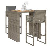 Ensemble de Bar de Jardin avec Coussins Pub Bistrot Patio Poly Rotin vidaXL