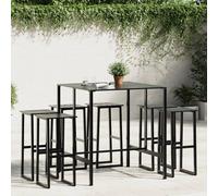 Ensemble de Bar de Jardin Mobilier Terrasse Noir Acier Enduit de Poudre vidaXL