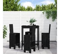 Vidaxl Ensemble De Bar De Jardin 5 Pcs Noir Bois De Pin Massif