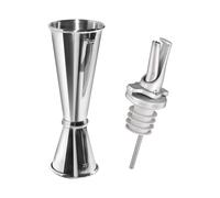 Ensemble de bar doseur et verseur d'alcool Double doseur avec bec verseur rapide ClickSeal - Lavable au lave-vaisselle - Ajustement universel ?