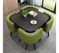 Ensemble de bar et chaise de bar rond moderne pour petit déjeuner - Gain de place - Fourrure avec dossier souple - 80 cm - Vert - Pour bureau et maison