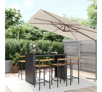 Ensemble de Bar Jardin Meuble d'Extérieur Poly Rotin/Bois Massif Acacia vidaXL