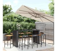 vidaXL Ensemble de bar de jardin 9 pièces poly rotin et bois massif acacia Gris – 3187689
