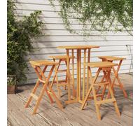 Ensemble de Bar Pliable Table Chaise de Pub 3 pcs Bois de Pin Massif vidaXL