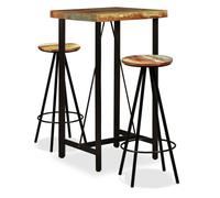 Ensemble de bar - VIDAXL - Bois de récupération massif - Noir