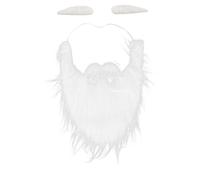 Ensemble de barbe du Père Noël, fausse moustache blanche, corde élastique réglable, ensemble de barbe du Père Noël pour les costumes de Noël, Halloween, fêtes de famille,
