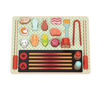 Ensemble de barbecue en bois, jouet de simulation, à partir de 3 ans, 22,5 x 29,5 x 11,6 cm