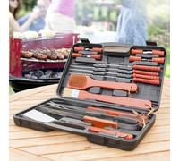 Ensemble De Barbecue Et Grill 18 Pièces En Acier Inoxydable Avec Mallette