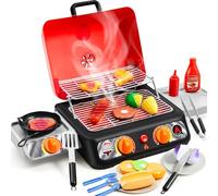 Ensemble de barbecue pour enfants, ensemble de jouets de cuisine avec fumée, lumière, son et changement de couleur, accessoires de cuisine, jouet de cuisine intérieur et extérieur pour garçons et