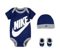 Ensemble de barboteuse + bonnet + chaussons bÃ©bÃ© garÃ§on Nike NHN Furura Logo Bleu 6/12 mois