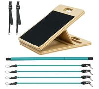 SPORTNOW Ensemble de Barre de Pilates et de 6 Bandes de résistance avec Planche inclinée réglable, équipement d'entraînement Pilates pour la Maison, Bleu