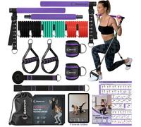 Ensemble De Barres De Pilates Et De Bandes De Résistance Avec Poignées, Salle De Sport Portable À Domicile ¿ Livré Avec Des Affiches Et Des Vidéos De Fitness