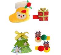 Ensemble de barrettes à cheveux décoratives de Noël : nœud de Père Noël, pince crocodile pour femme, mode simple Noël