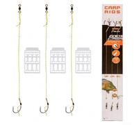 Ensemble de bas de ligne pré-noué pour pêche à la carpe avec émerillons et butées à granulés - 20 cm pour ligne tressée pour la pêche de fond (4#)