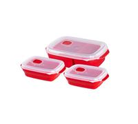 Ensemble de base de boîtes pour micro-ondes, 3 pièces, rouge