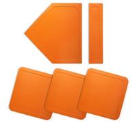 Ensemble de Bases de Baseball en Caoutchouc Léger Antidérapant pour L'entraînement des Jeunes, Comprend Une Plaque à Domicile et du Caoutchouc de Lancement (Orange)