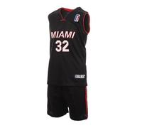 Ensemble de basket - Miami Heat - Noir/Rouge - Maillot + Short floqué - 100% polyester 8 ans