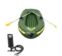 Ensemble de bateau gonflable pour l'extérieur, kayak, bateau gonflable, super PVC, avec rames, radeau flottant, idéal pour enfants, familles et adultes vert