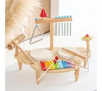 Ensemble de Batterie 7 en 1 pour Enfants, Jouet Musical Xylophone en Bois, Instrument de Percussion Éducatif, Jouets Musicaux, Instruments de Percussion, Cadeau d'anniversaire, pour Garçons Et Filles