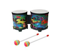 Ensemble de batterie bongo de 12,7 cm et 15,2 cm avec baguettes en bois pour filles et garçons, cadeau d'anniversaire animal 31 x 16 cm