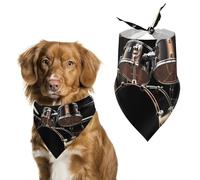Ensemble de batterie cool pour chien, bandana triangulaire, écharpe en polyester lavable, bavoirs mignons pour animaux de compagnie pour chiens et chats de taille moyenne et grande