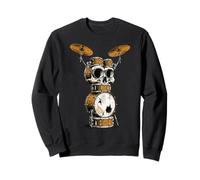 Ensemble de Batterie crâne Rock Drummer Vintage Metal Music Sweatshirt