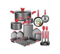 Ensemble de batterie de cuisine - - 21 pièces - noir
