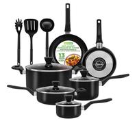 Ensemble De Batterie De Cuisine Antiadhésive,Ensemble D’ Ustensils De Cuisine,Avec Casserole A Sauce,Poêles,Marmites,Casserole