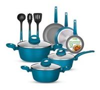 Ensemble de batterie de cuisine - Nutrichef - 12 pièces - Vert Vert