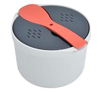 Ensemble de Batterie de Cuisine pour Cuiseur à Riz Micro-ondes 2L Matériau PP de qualité Alimentaire (Orange)