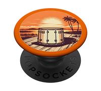 Ensemble de Batterie de Musicien Vintage Sunset Batteur Cadeaux PopSockets PopGrip Adhésif